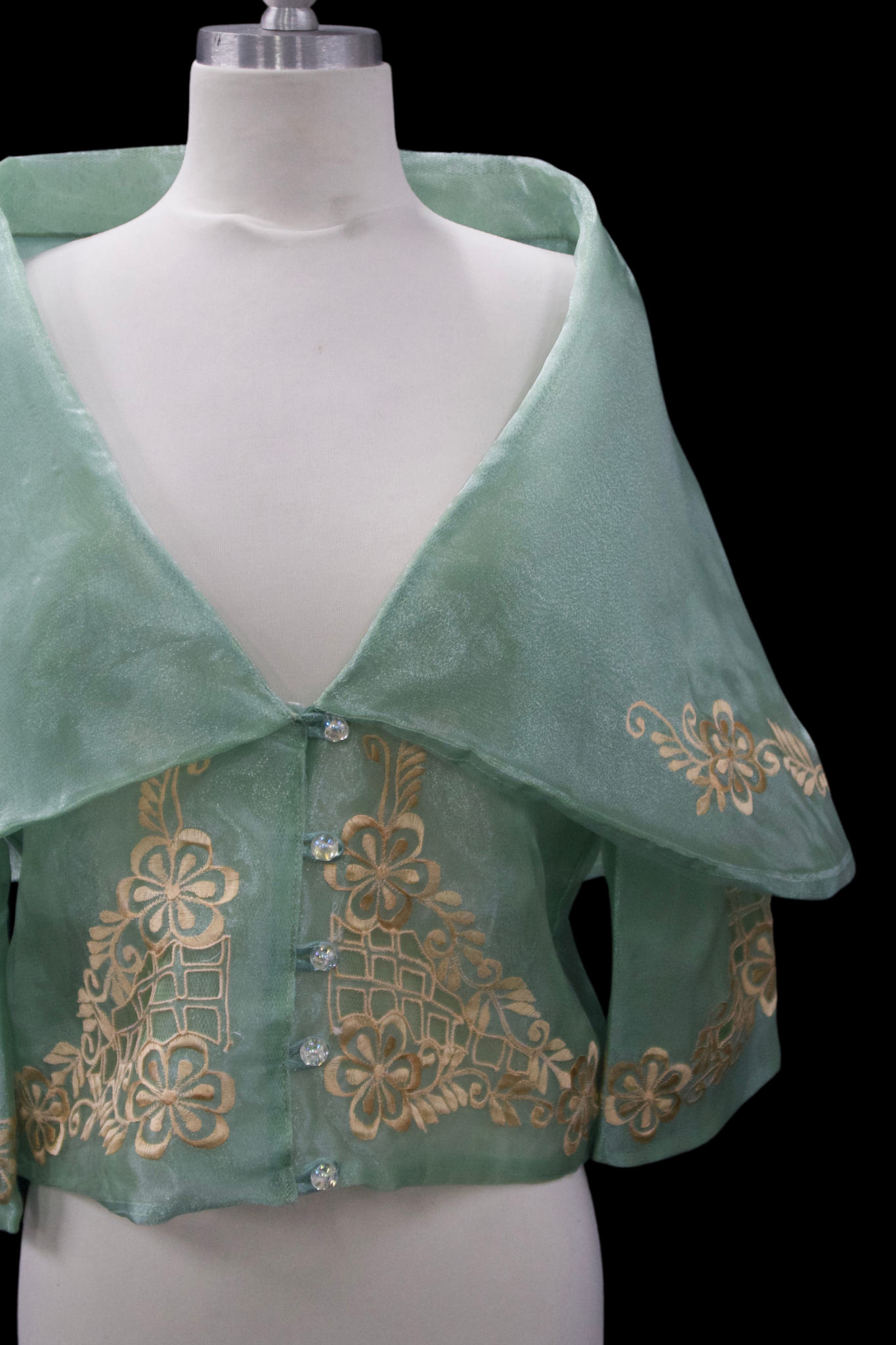 Maria Clara Filipiniana Blouse - Sage Green