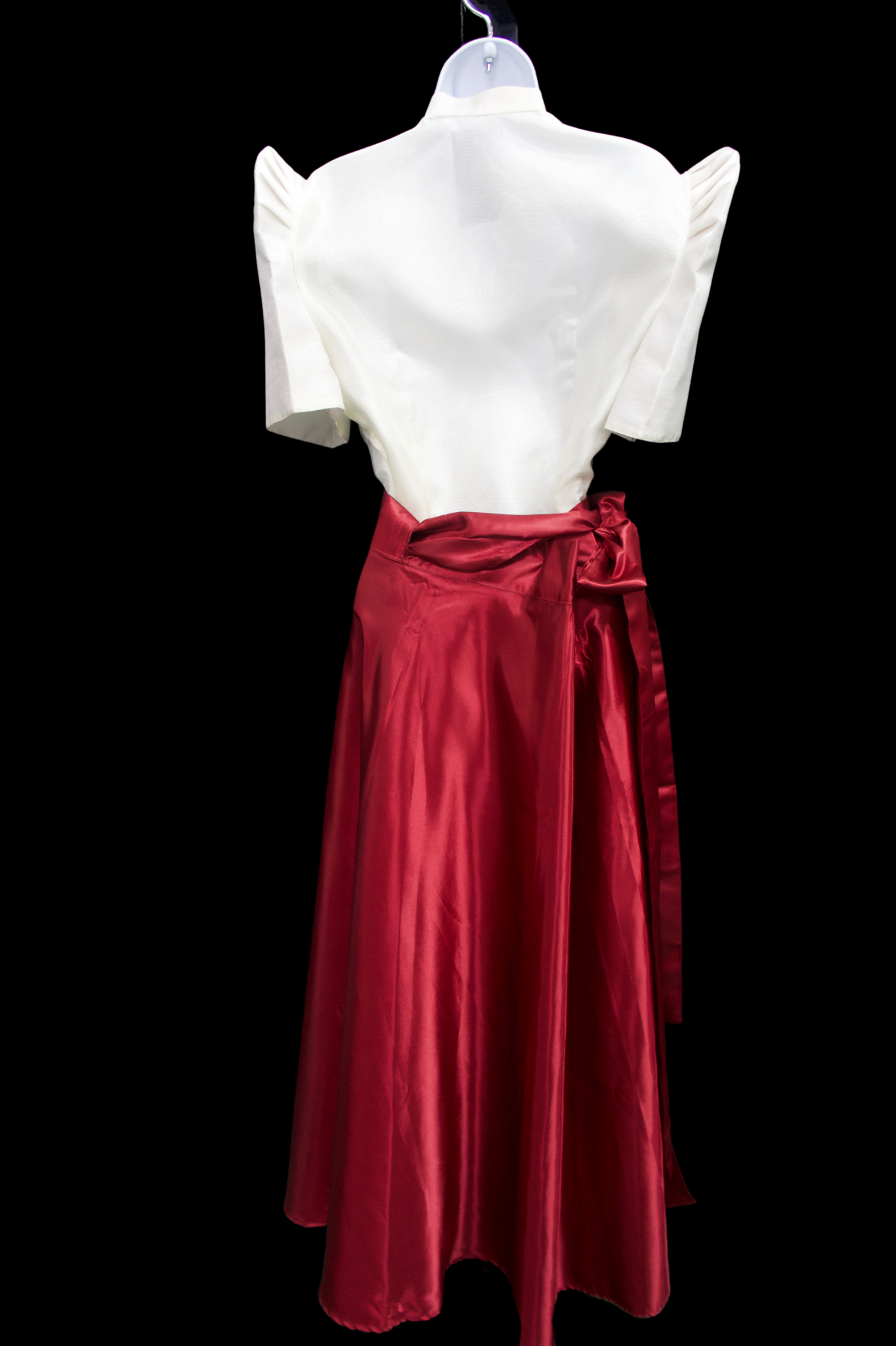 Satin Wrap Skirt - Burgundy