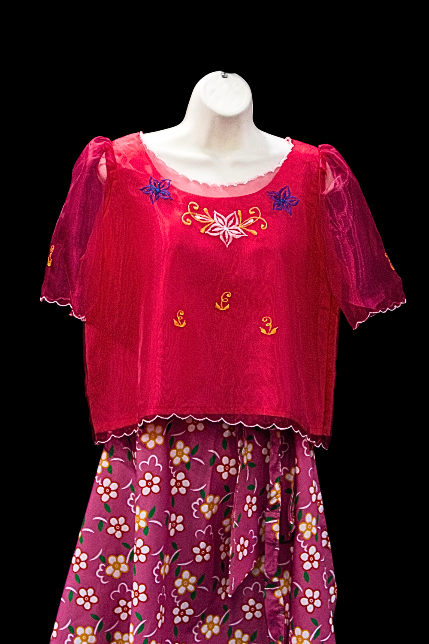 Adult Baro’t Saya Costume - Pink Floral