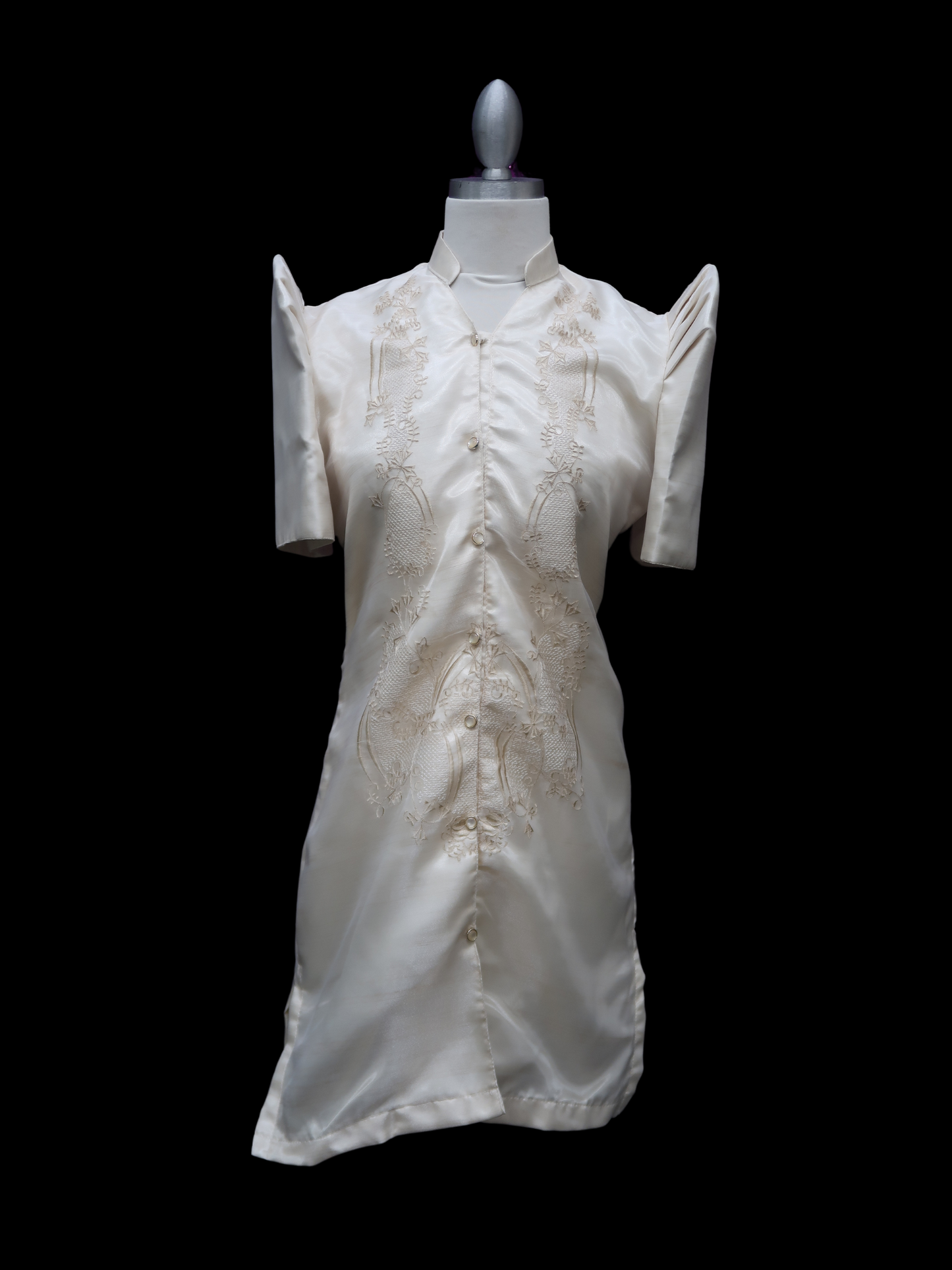 Satin Barong Dress - Beige