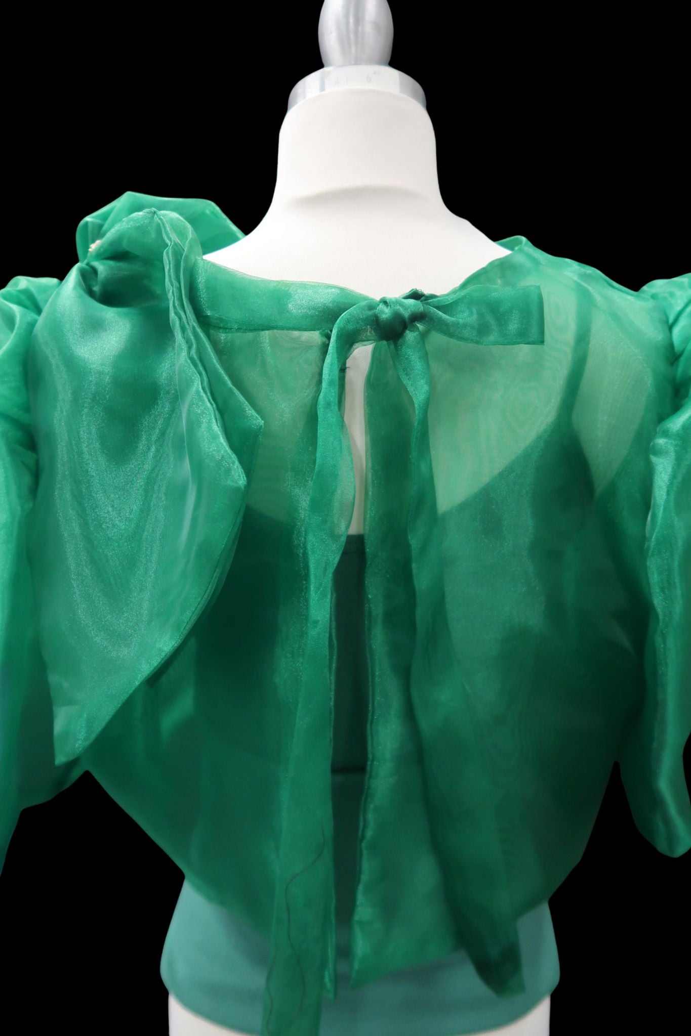 Mara Blouse w/ Bow - Emerald Green