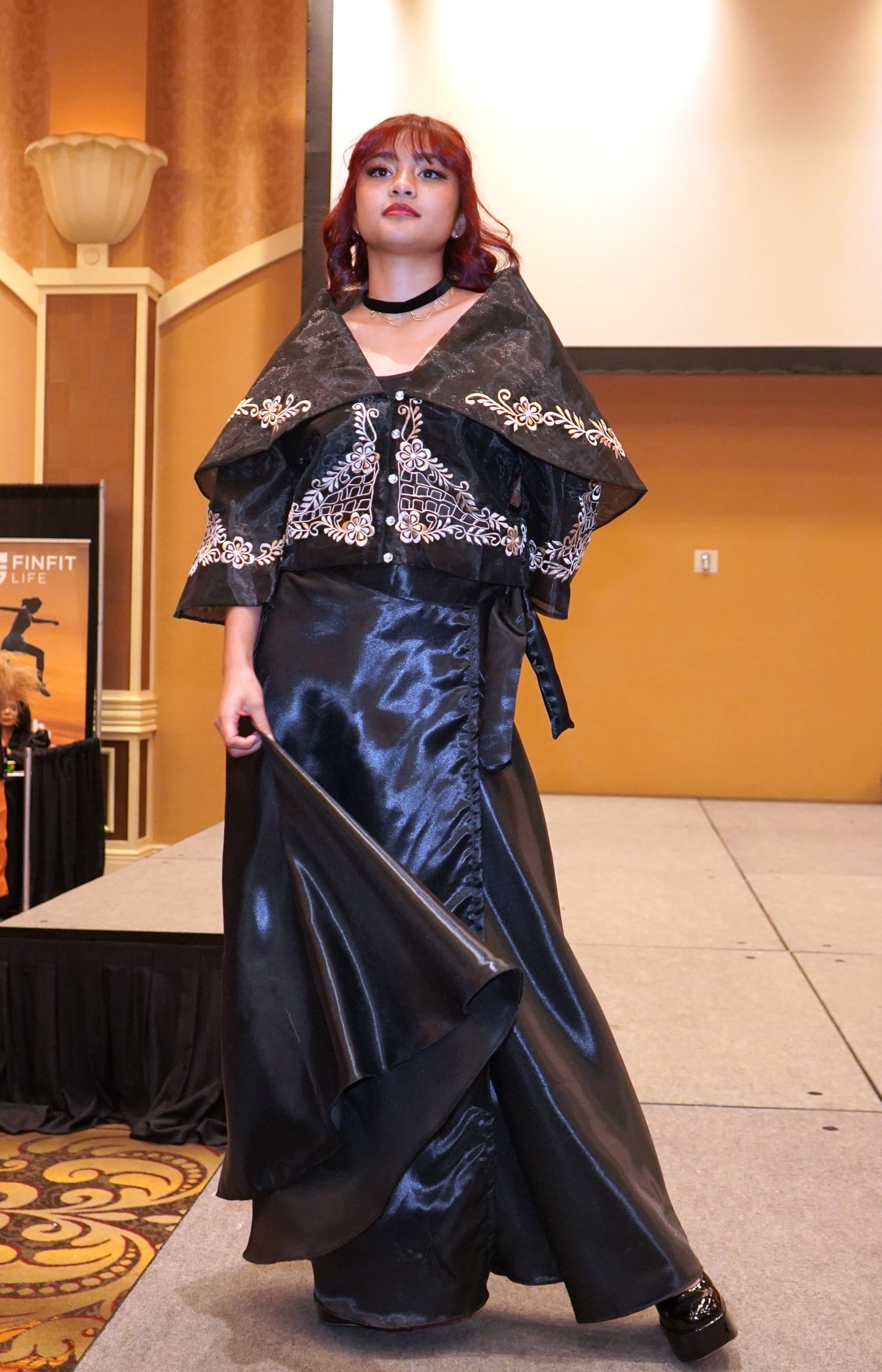 Maria Clara Filipiniana Blouse - Black