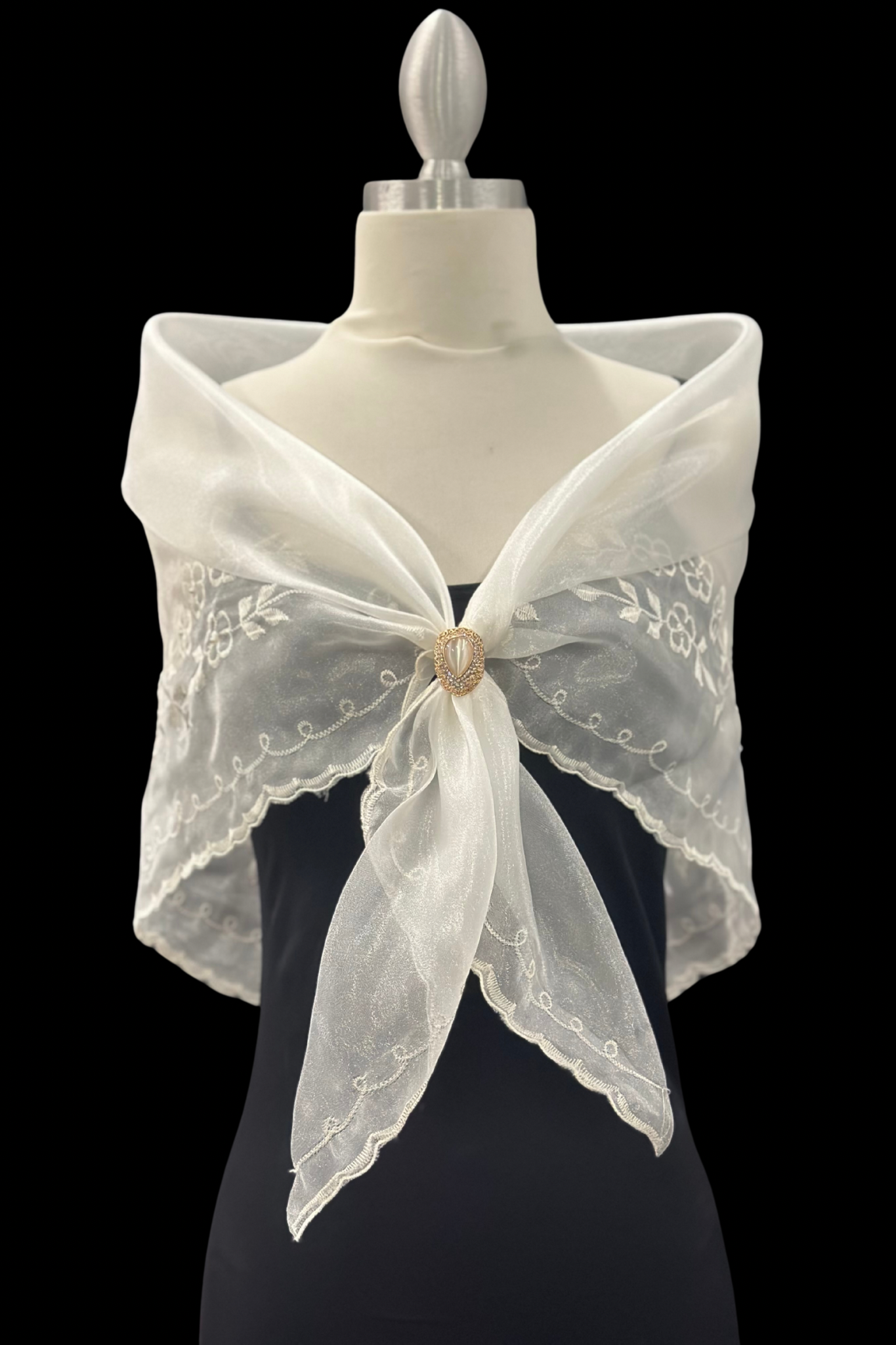Embroidered Alampay - Ivory