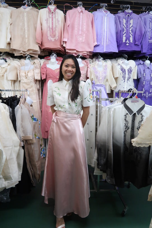 Satin Wrap Skirt - Old Rose