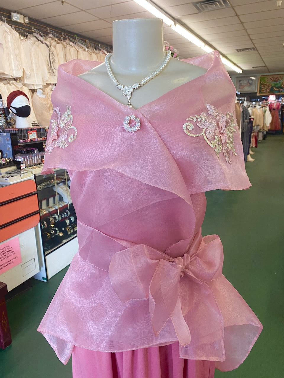 Lace Applique Panuelo - Old Rose
