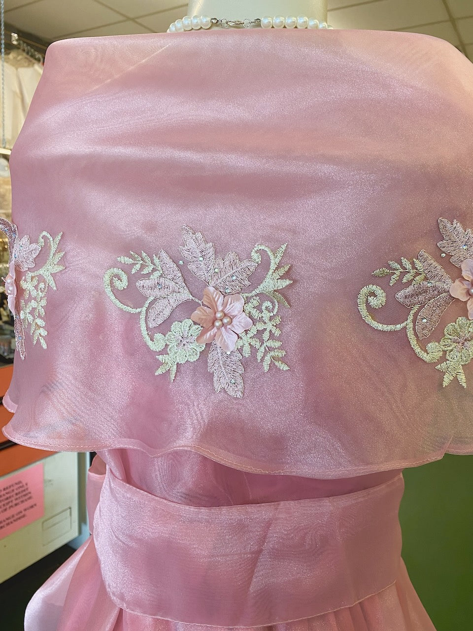 Lace Applique Panuelo - Old Rose