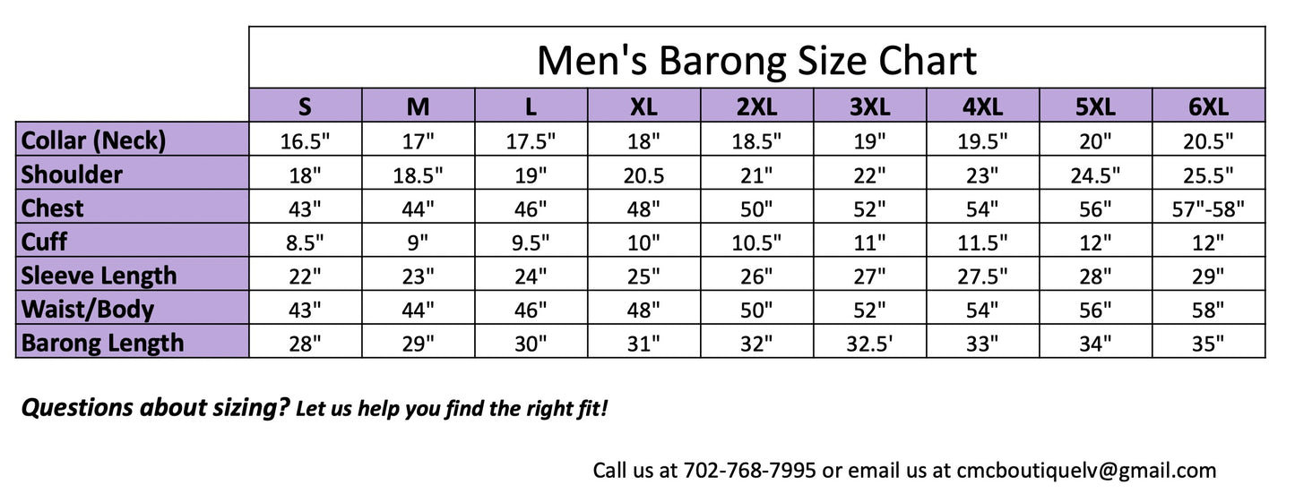 Electric Pink Organza Barong - Barber