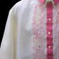 Swirl Barong - Beige/Pink Organza