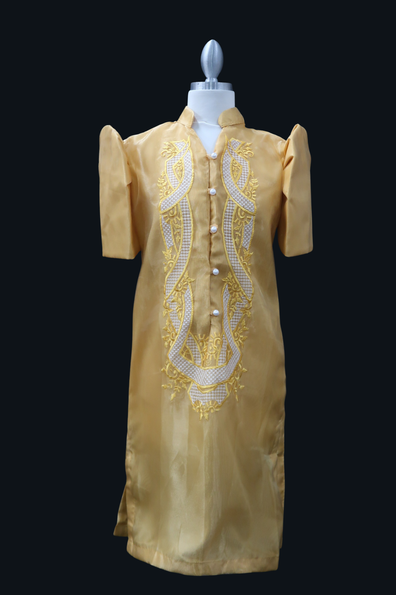 Divina Barong Dress - Matte Gold