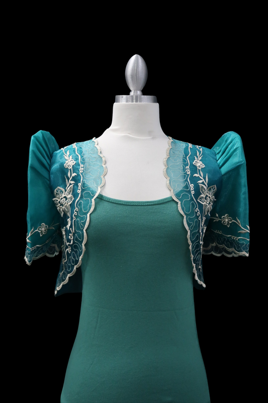 Tulle Crop Lace Bolero - Teal