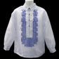 White & Royal Blue Organza Barong