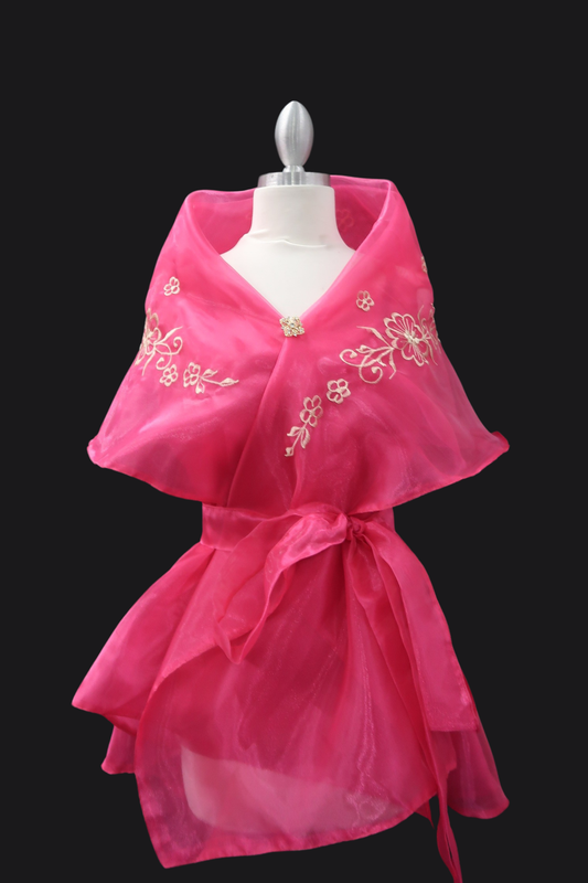 Embroidered Panuelo - Fuschia Pink