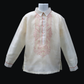 Beige & Old Rose Organza Barong - Aldin 3