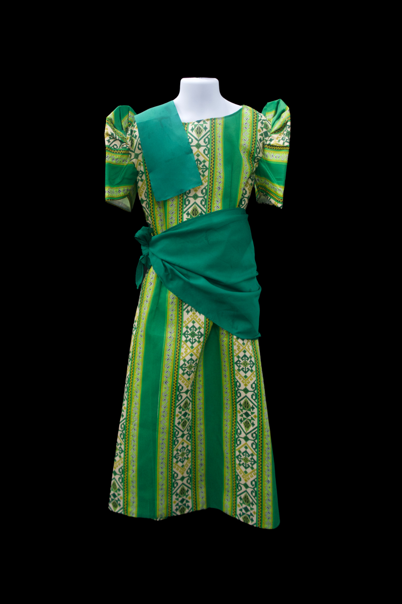 Girl's Balintawak Tribal Dress - Green