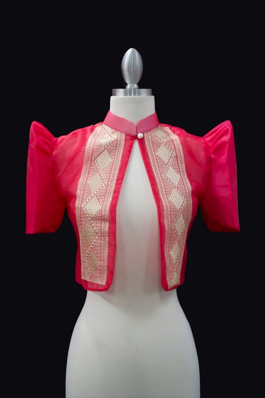 Diamond Single Button Bolero - Fuschia Pink