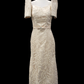 Full Lace Gown with Belt - Beige