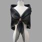Black & Mocha Embroidered Alampay - Classic Drape (64")