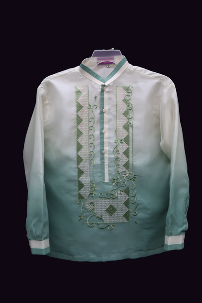 Sage Green Organza Barong - 11