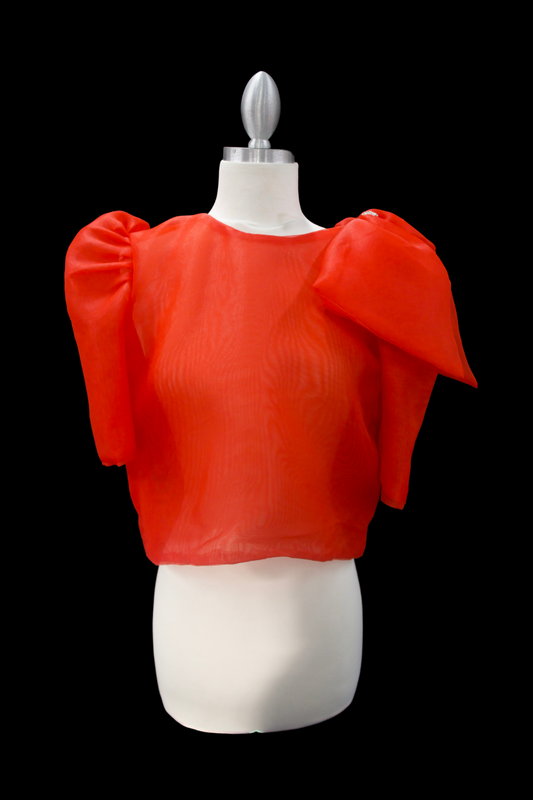 Mara Blouse w/ Bow - Red