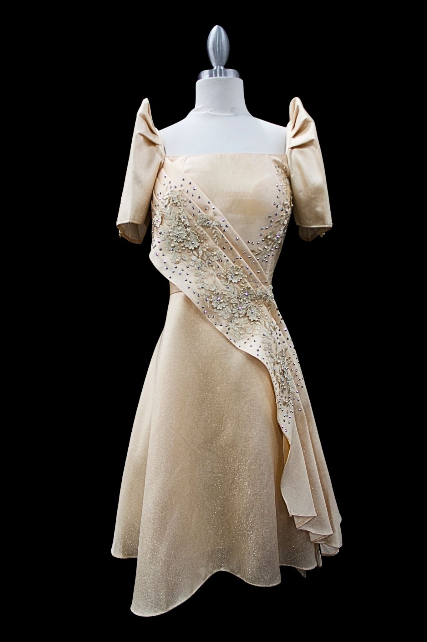 "Amihan" Metallic Gazar Mestiza Dress