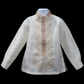 Kids Double Collar Barong - Beige Organza