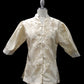 3/4 Puff Sleeve Barong Blouse - Satin Beige