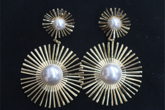 Round 'Sunburst' Earrings