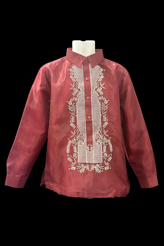 Alab Barong - Burgundy Organza