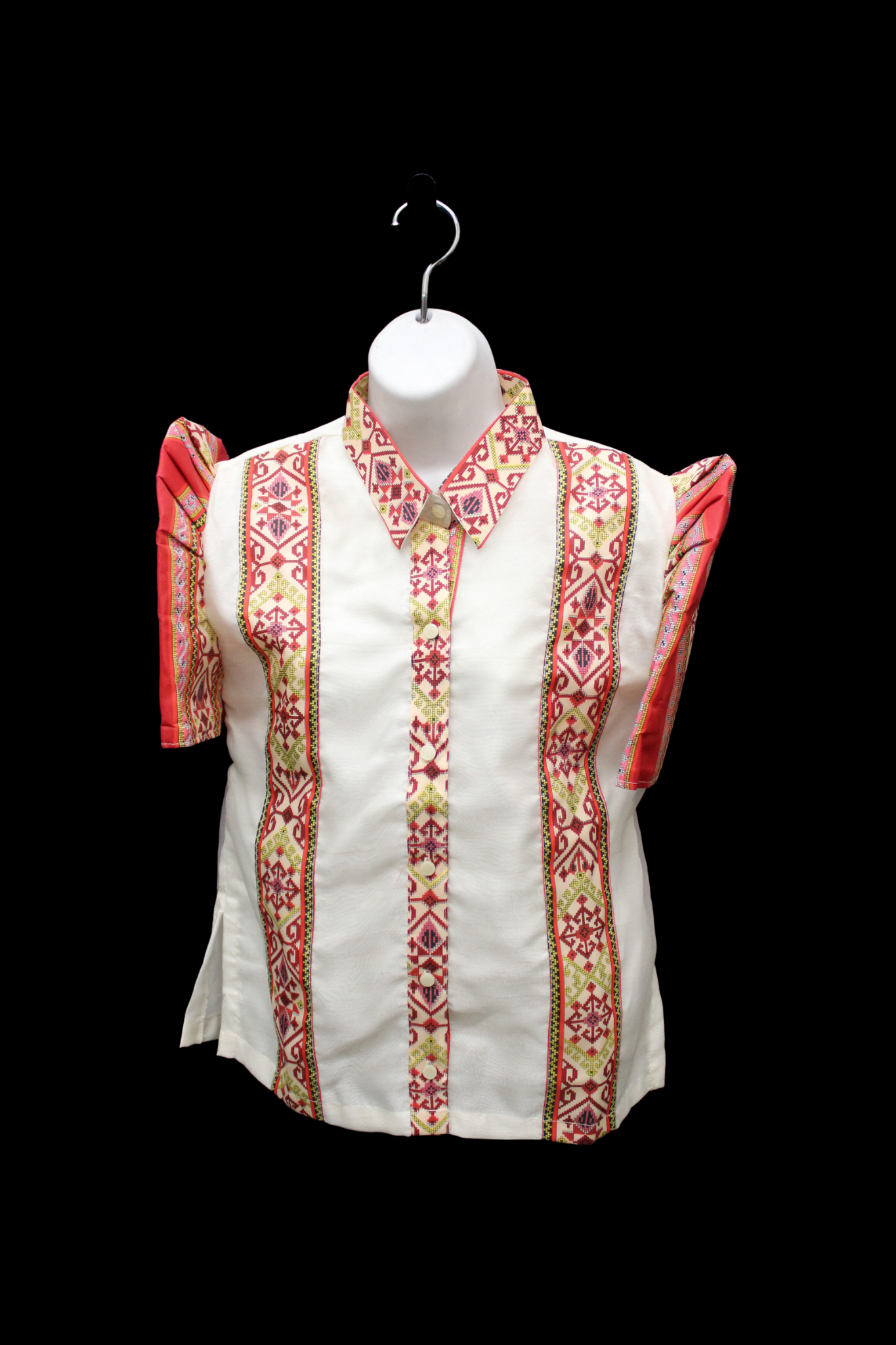 Tribal Print Inspired Mestiza Blouse - Red