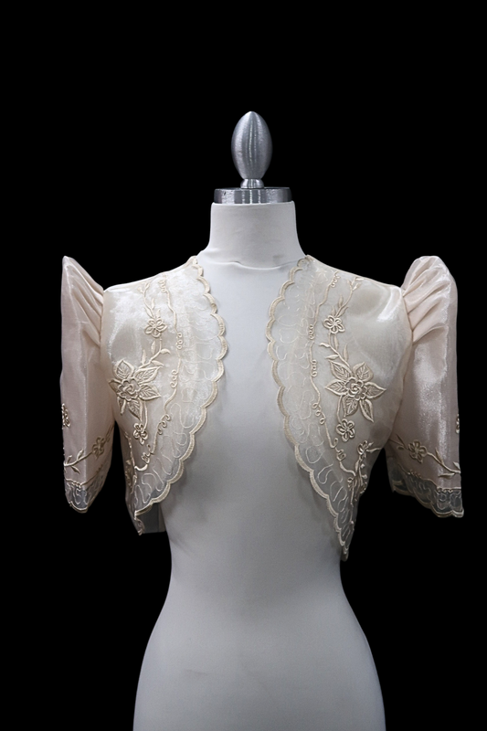 Tulle Crop Lace Bolero - Light Mocha