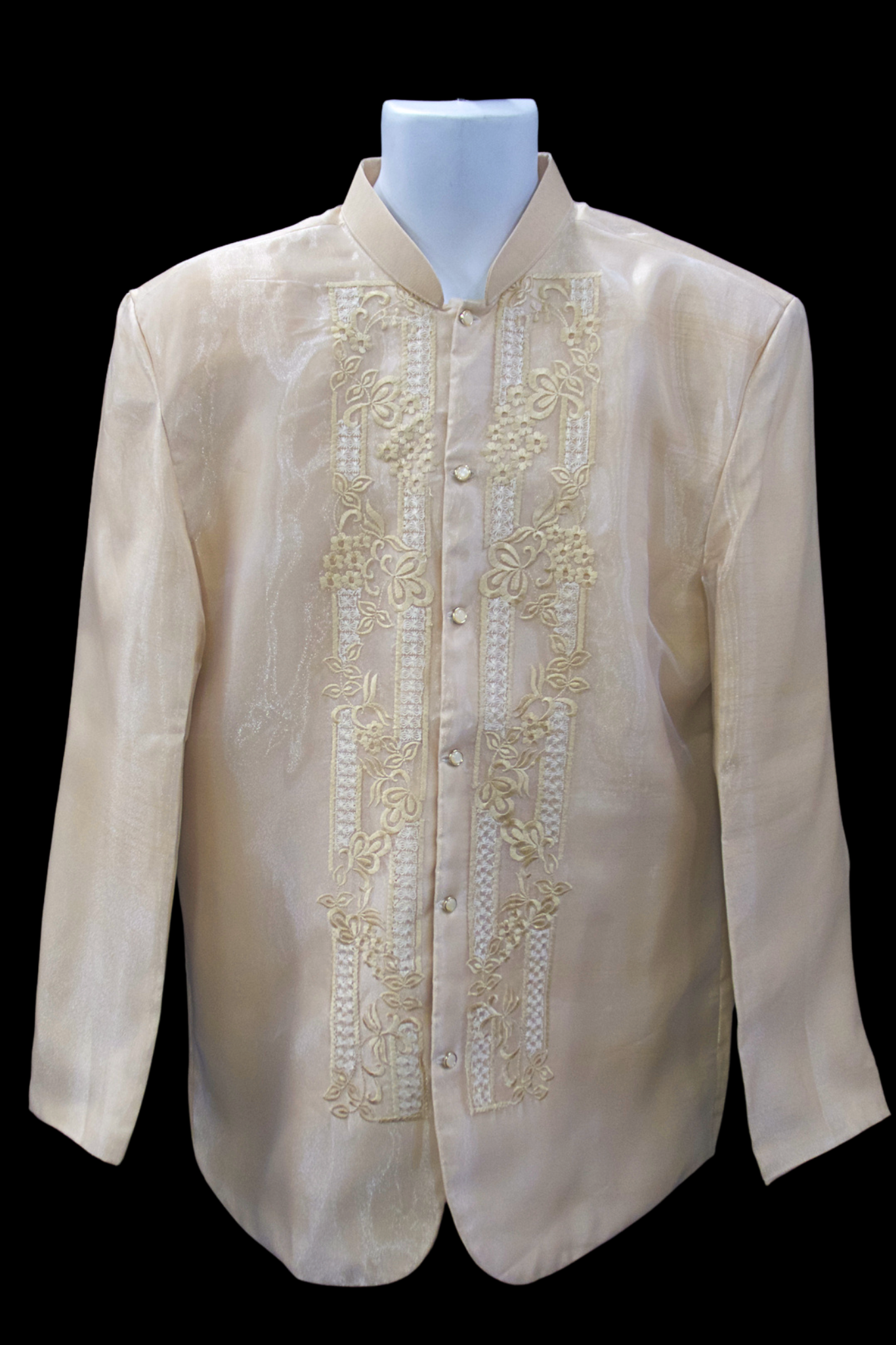 Mocha Organza Coat Barong - Manila Bloom