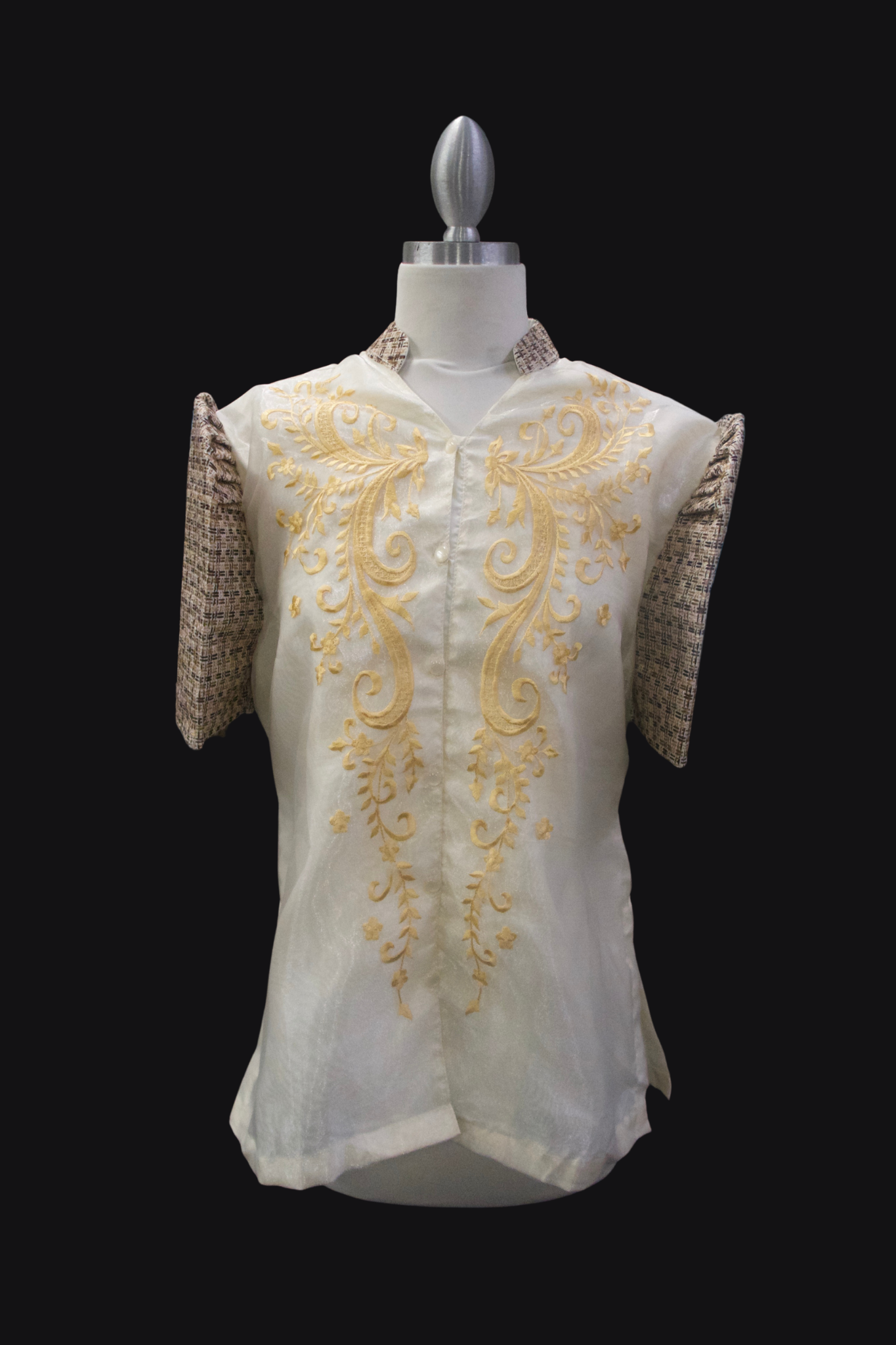 Ethnic Mestiza Barong Blouse - Gold