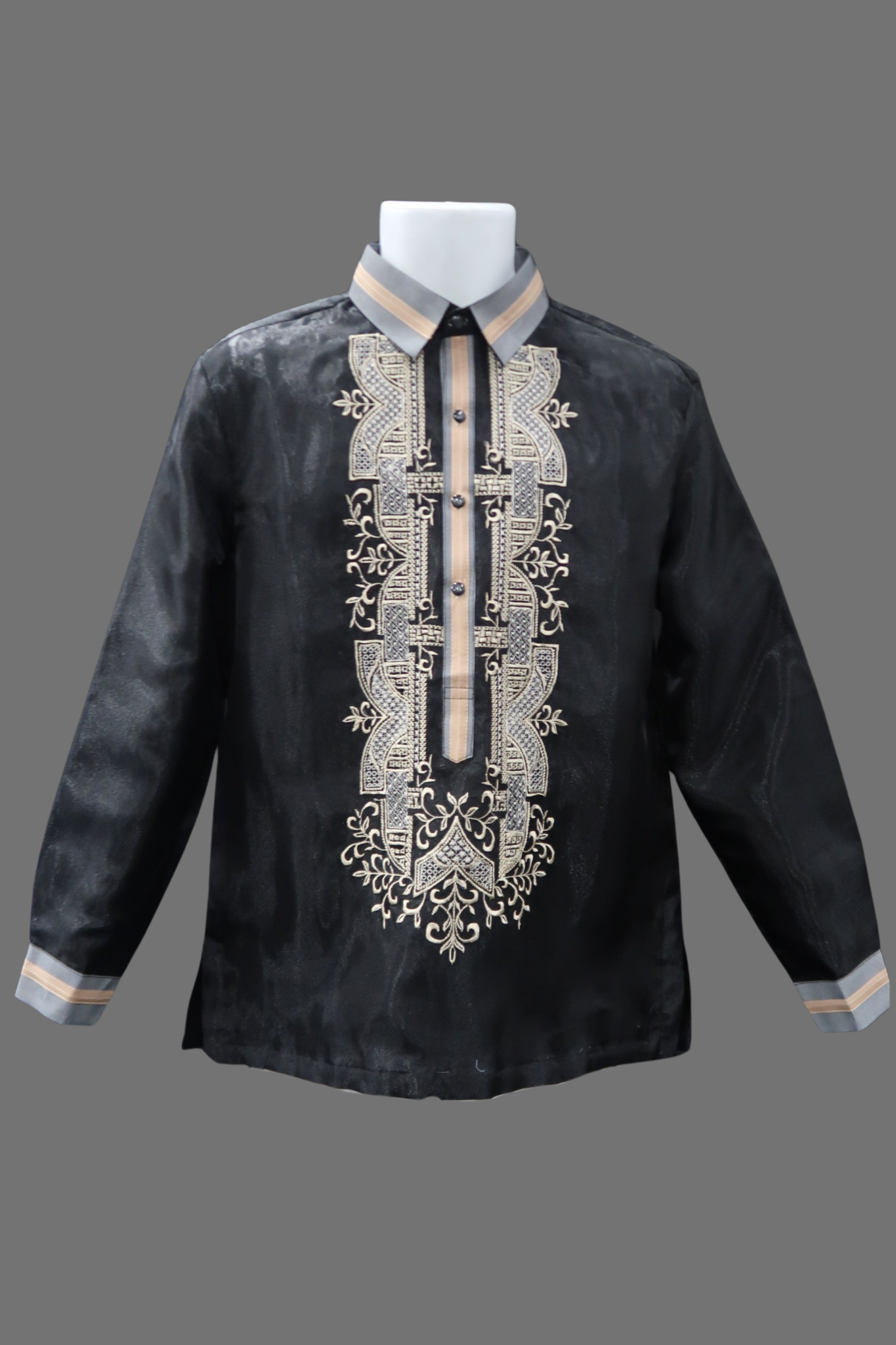 Ilustrado Barong - Black & Mocha Organza