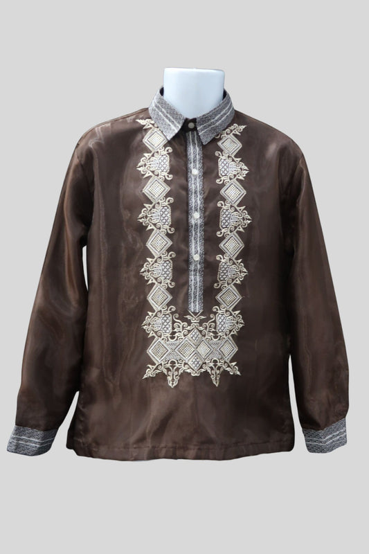 Anino Barong - Chocolate Brown Organza