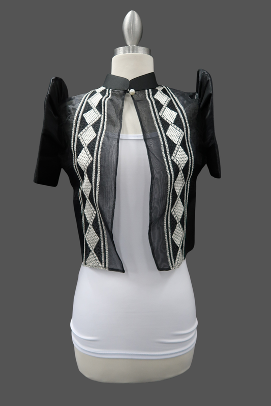 Diamond Single Button Bolero - Black