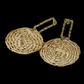 Circle Rattan Earrings - Beige