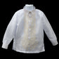 Kids Twine Barong - White & Beige Organza