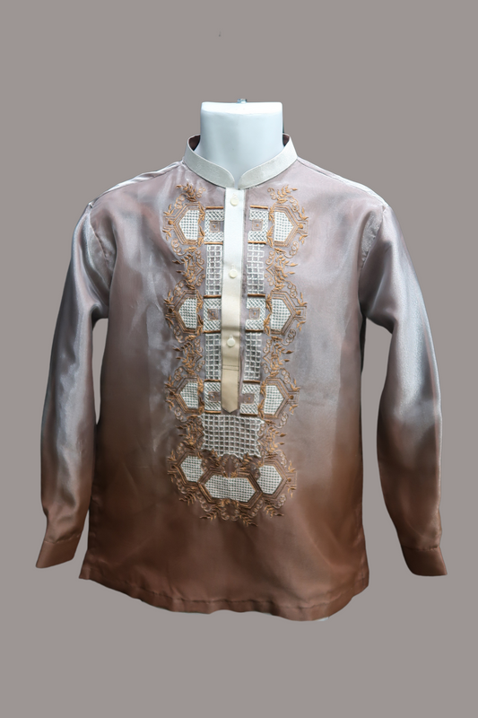 Brown Mono Organza Barong