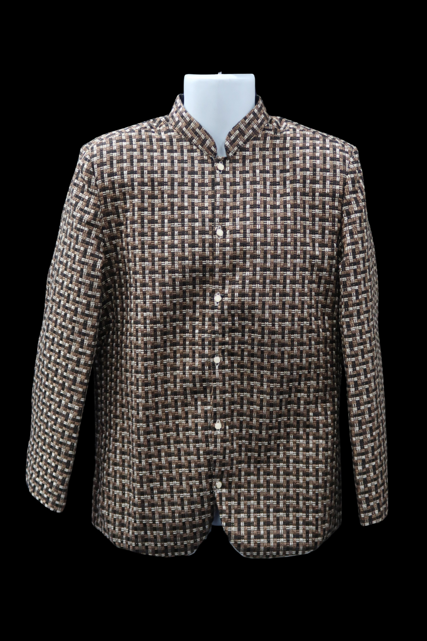 Banig Coat Barong - Brown & Black