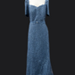 Full Lace Gown with Belt - Dusty Blue