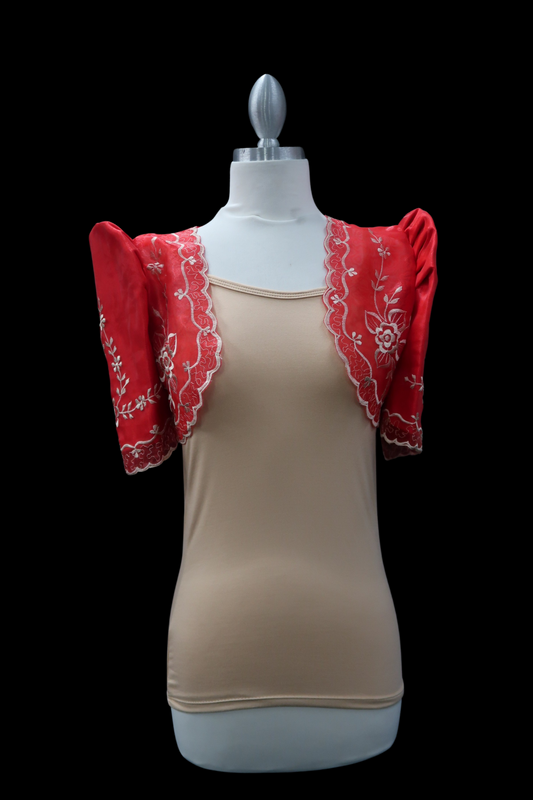 Crop Lace Bolero - Red