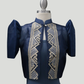 Triangle Single Button Tulle Bolero - Navy Blue