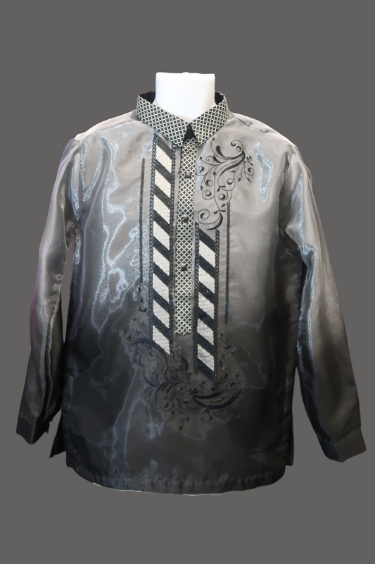 Gray/Black Mono Org Barong