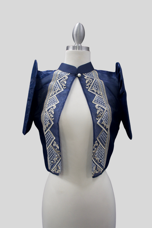 Diamond Single Button Bolero - Navy Blue