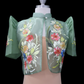 Hand Painted Single Button Bolero - Sage Green