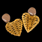 Puso Rattan Earrings - Tan