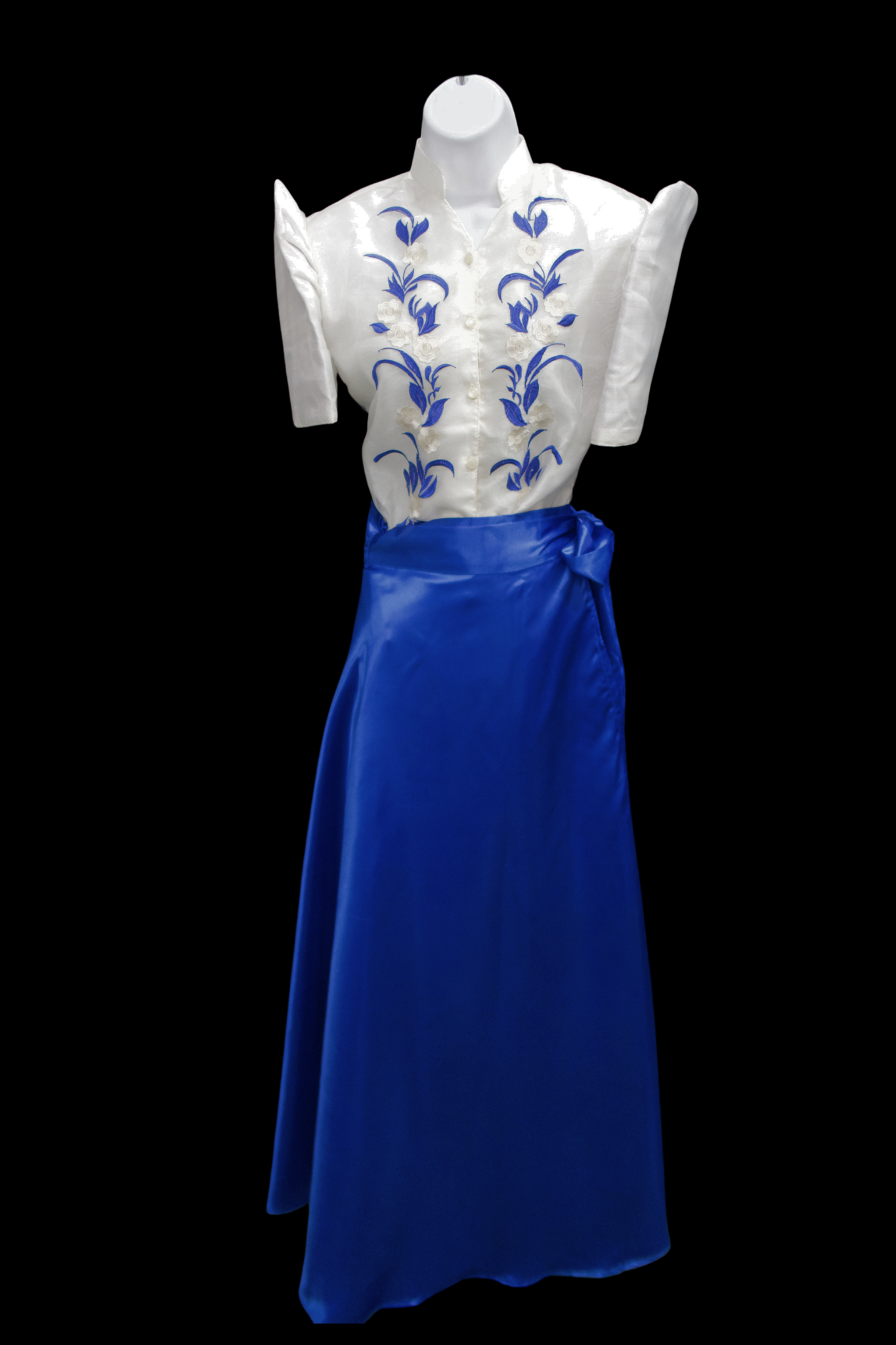 Satin Wrap Skirt - Royal Blue