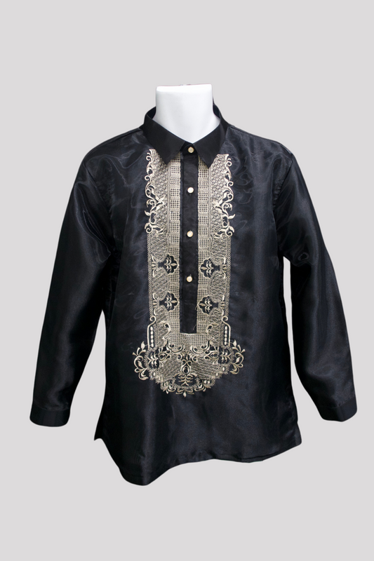 Black & Mocha Organza Barong - 21