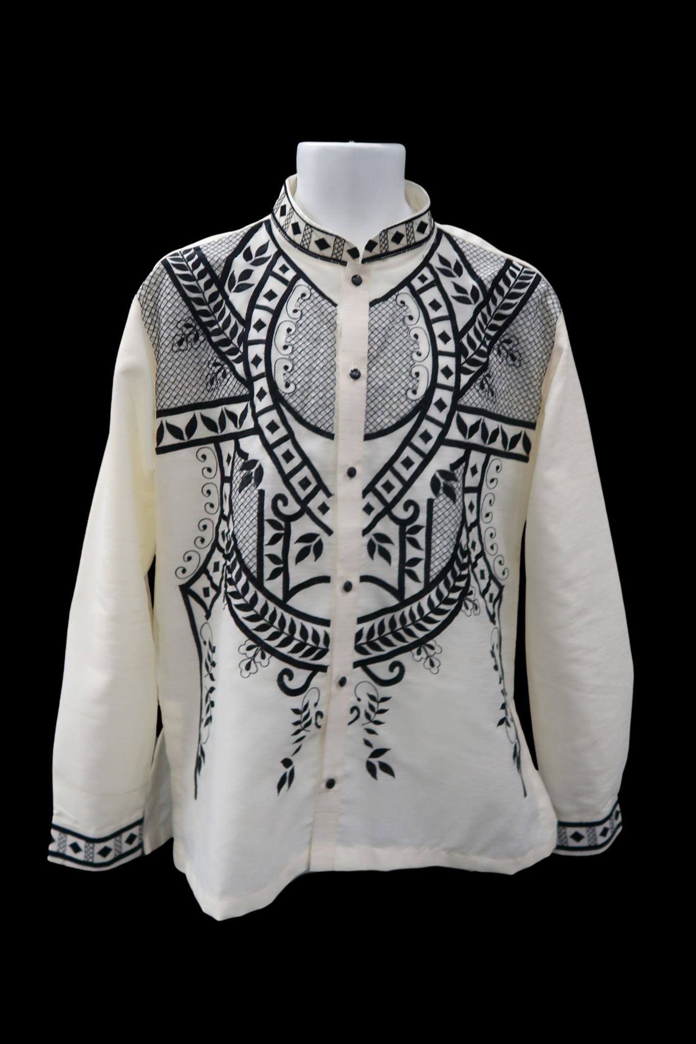 Tindig Barong - Beige & Black Premium Jusilyn