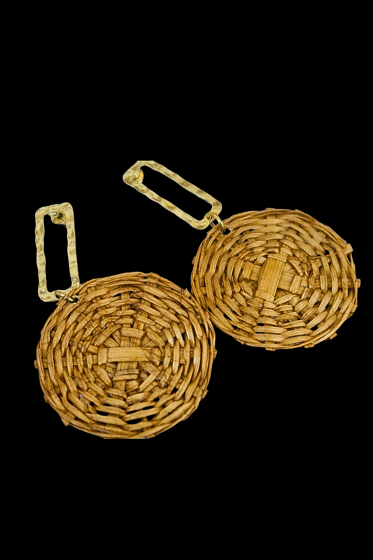 Tala Rattan Earrings - Tan